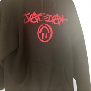 Black Hoodie with Red Graphic